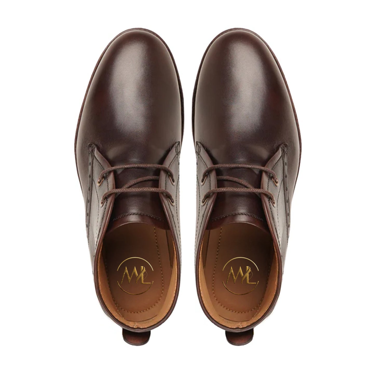 Alberto Brown Leather Chukka Boots Top View By Marvel Leather