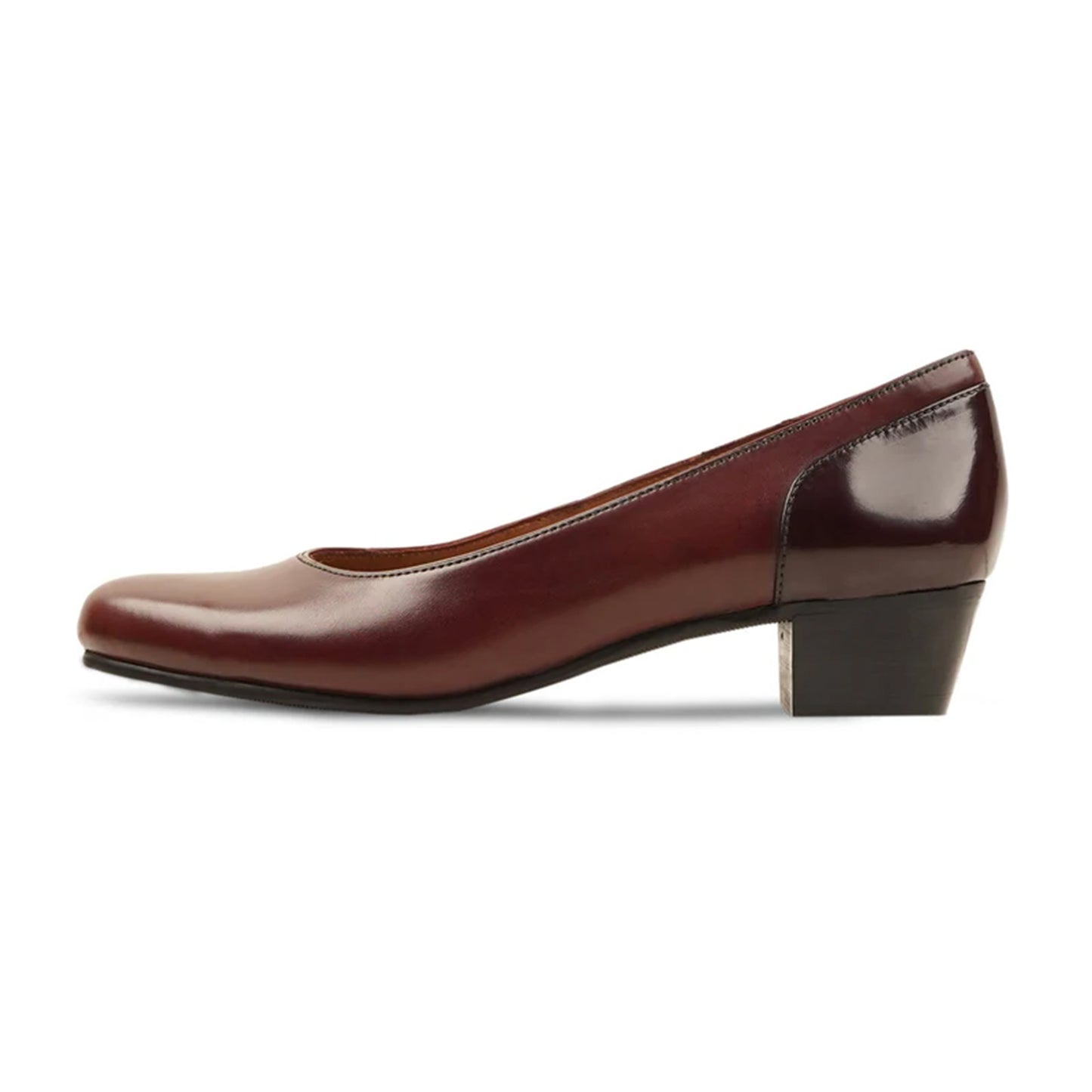 Alessia burgundy leather pumps side view Marvel Leather