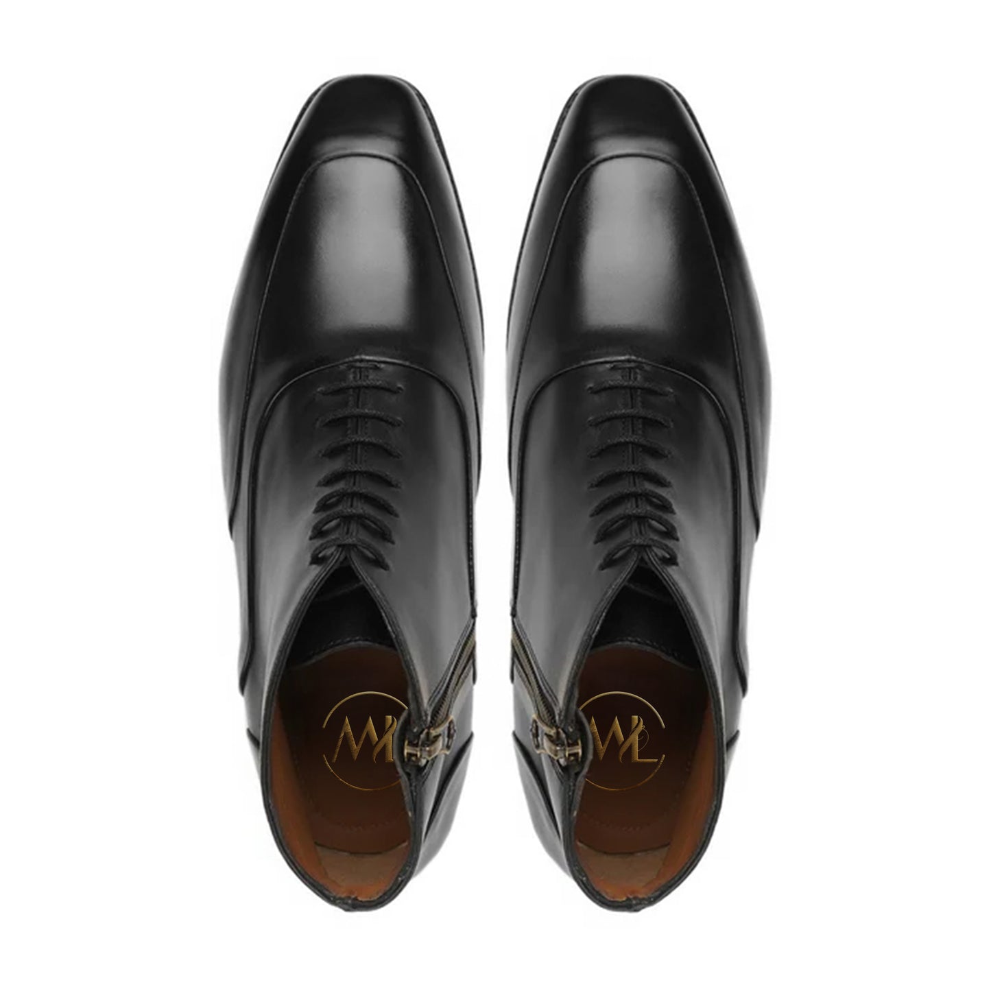 Carlo Handmade Black Chukka Boots Front Top View