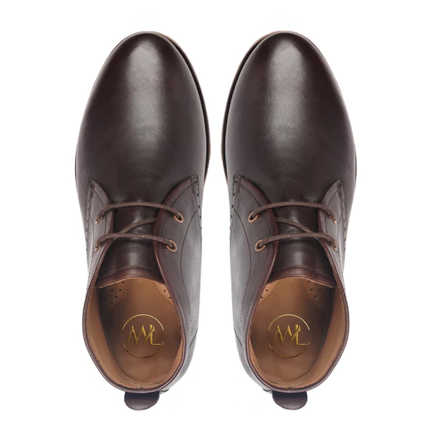Enrico Brown Leather Chukka Boots Top View By Marvel Leather