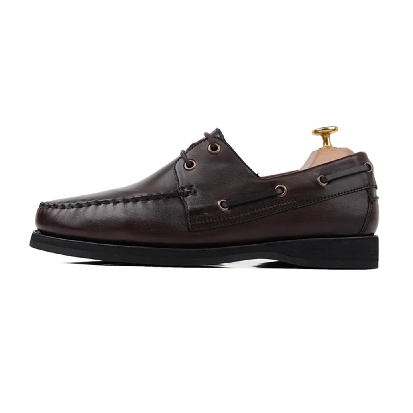 Marco Classic Leather Boat Shoes Side View By Marvel Leather