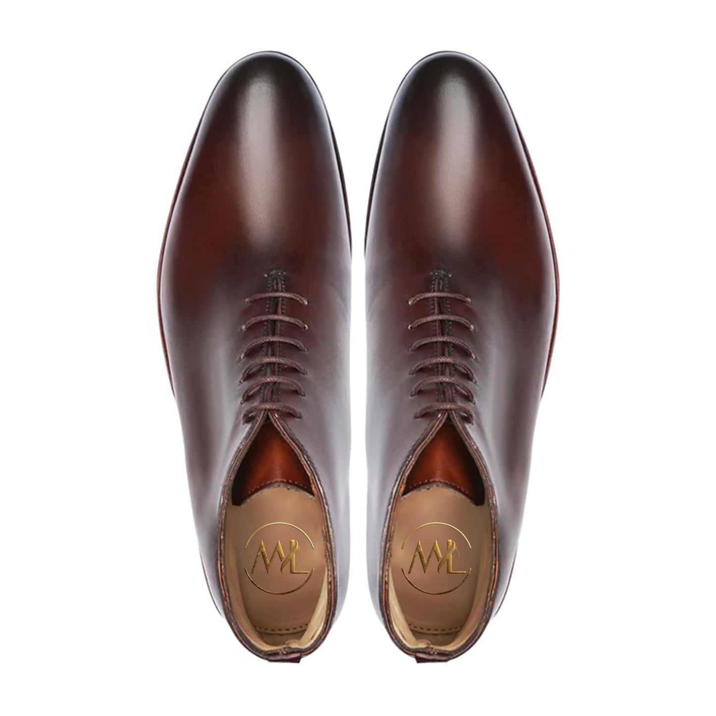 Maurizio Brown Leather Dress Boots Top View By Marvel Leather