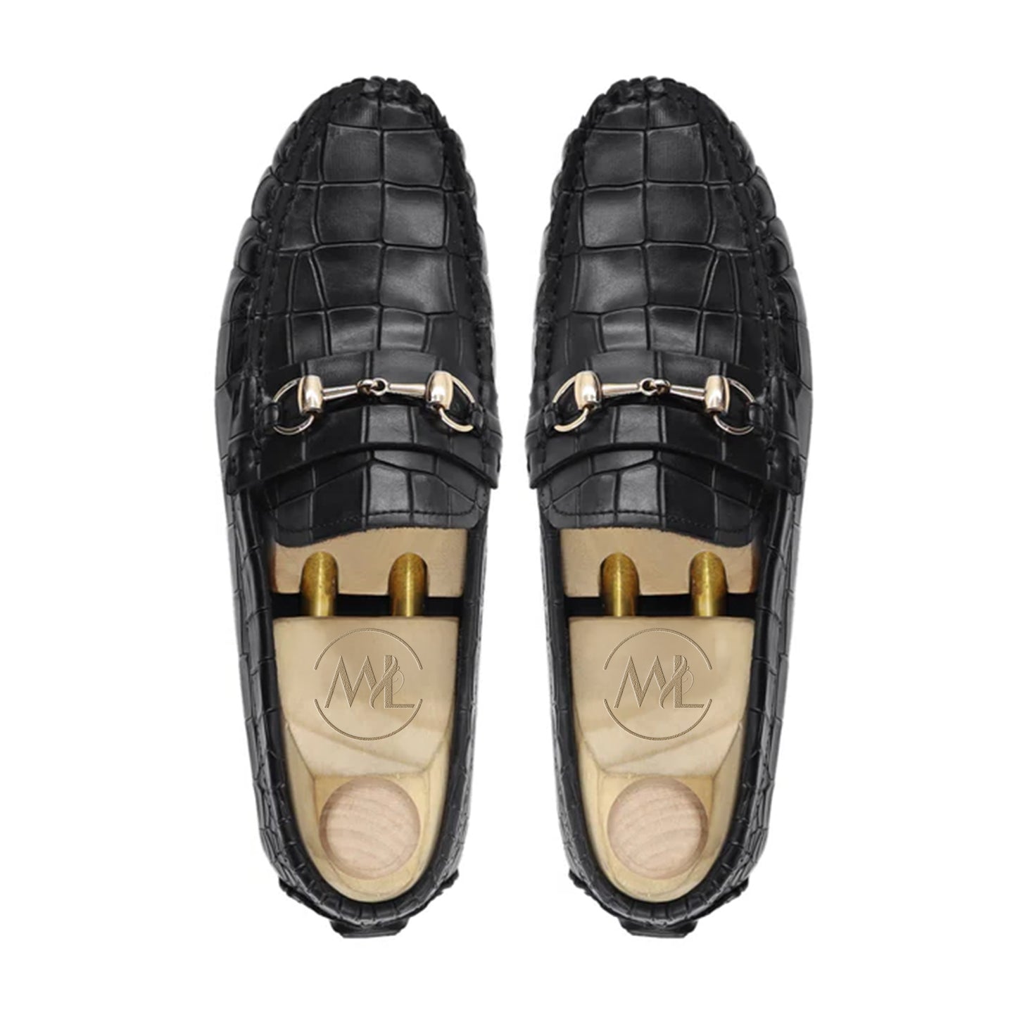Maxime Crocodile Embossed Loafers Top View – Marvel Leather