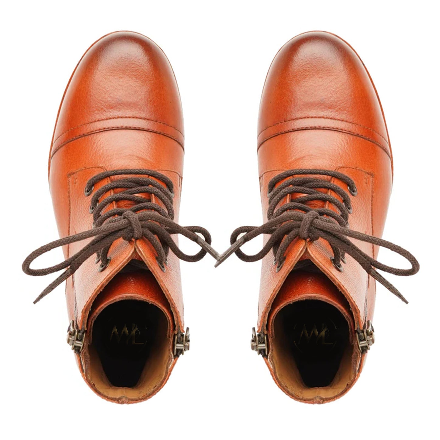 Top View of Amelie Cognac Ankle Boots