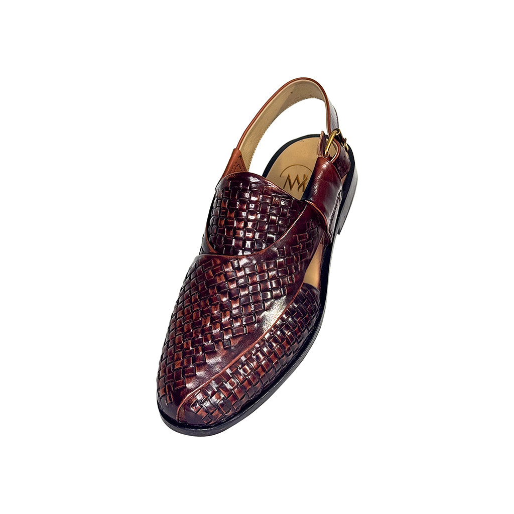 Top angled view of Shaheen Traditional Peshawari Sandals – Marvel Leather