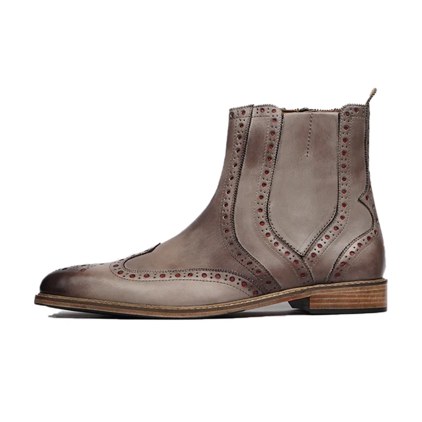 Valentino Two Tone Brogue Chelsea Boots Side View