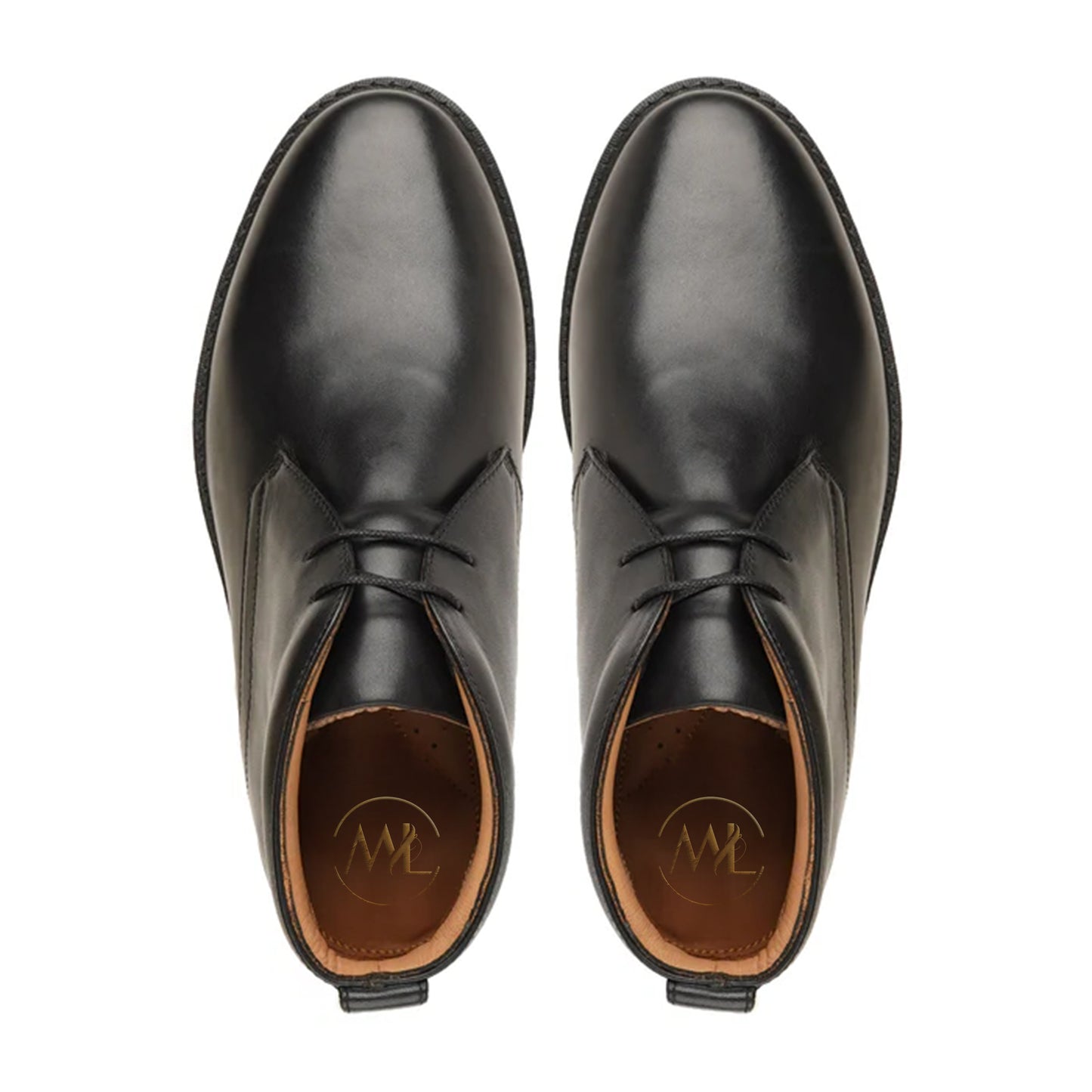 Vincenzo Black Leather Desert Boots Top By Marvel Leather