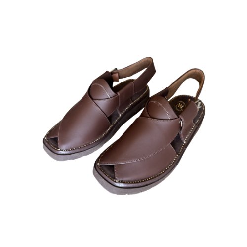 King – Dark Brown Leather Peshawari Chappal for Men