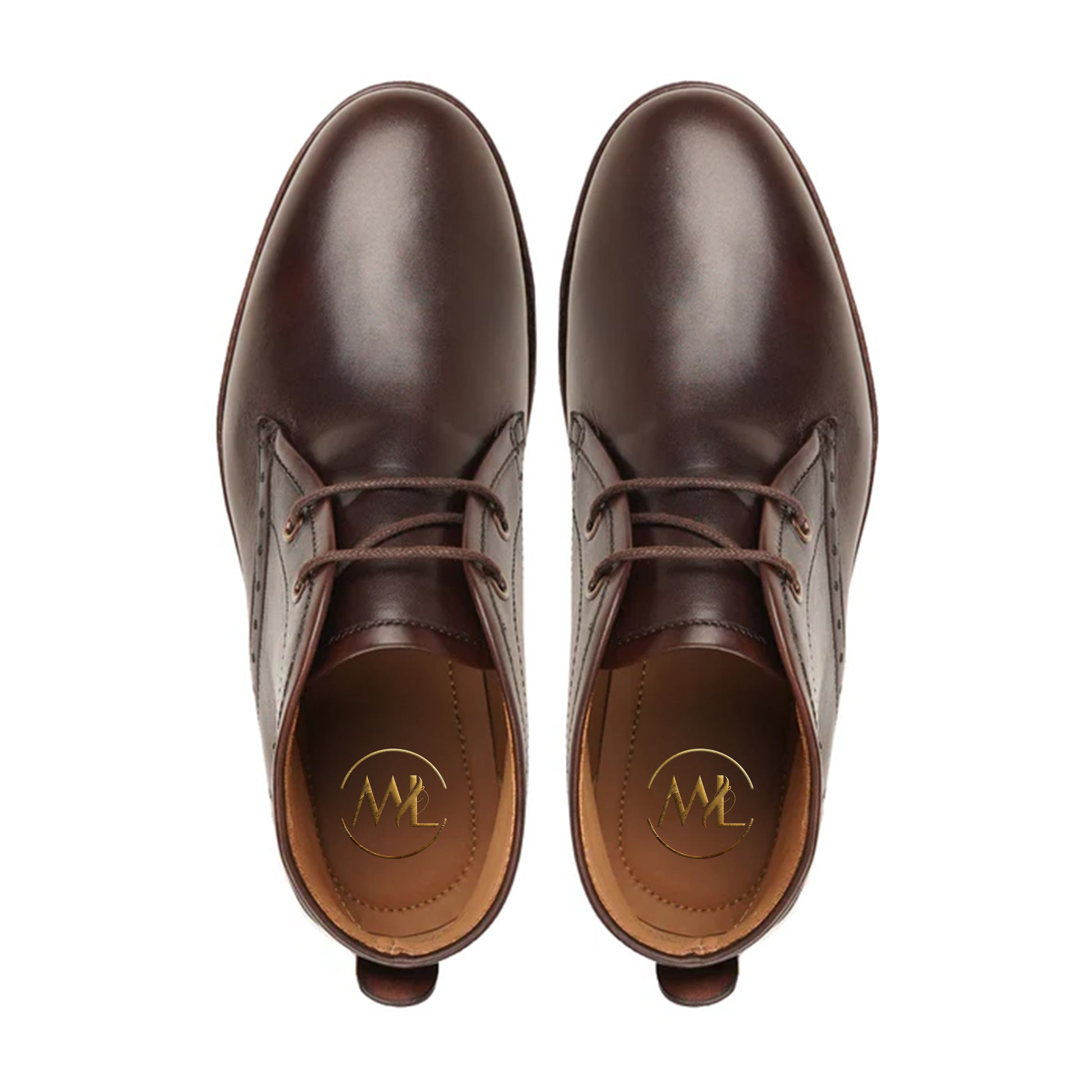 Alberto Brown Leather Chukka Boots Top View By Marvel Leather
