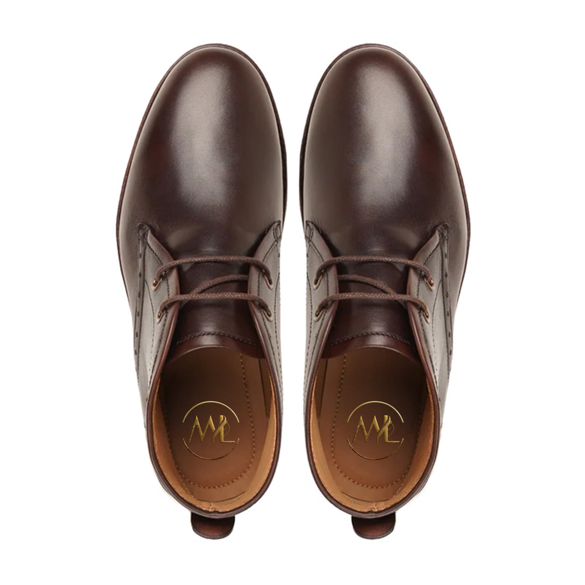 Alberto Brown Leather Chukka Boots Top View By Marvel Leather