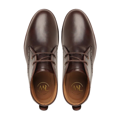 Alberto Brown Leather Chukka Boots Top View By Marvel Leather