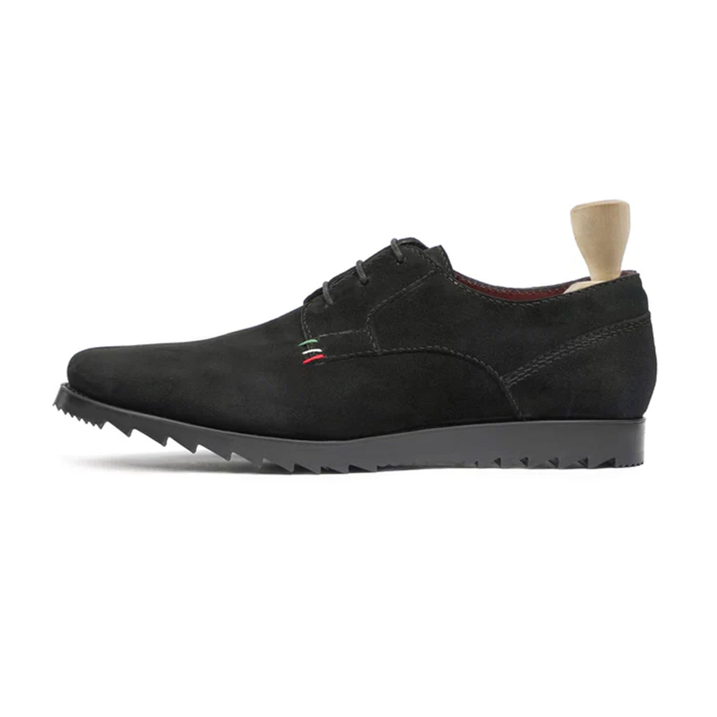 Antonio Black Suede Casual Oxford Shoes Side View By Marvel Leather 