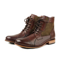 Brunetto Two Tone Military Inspired Boots By Marvel Leather 