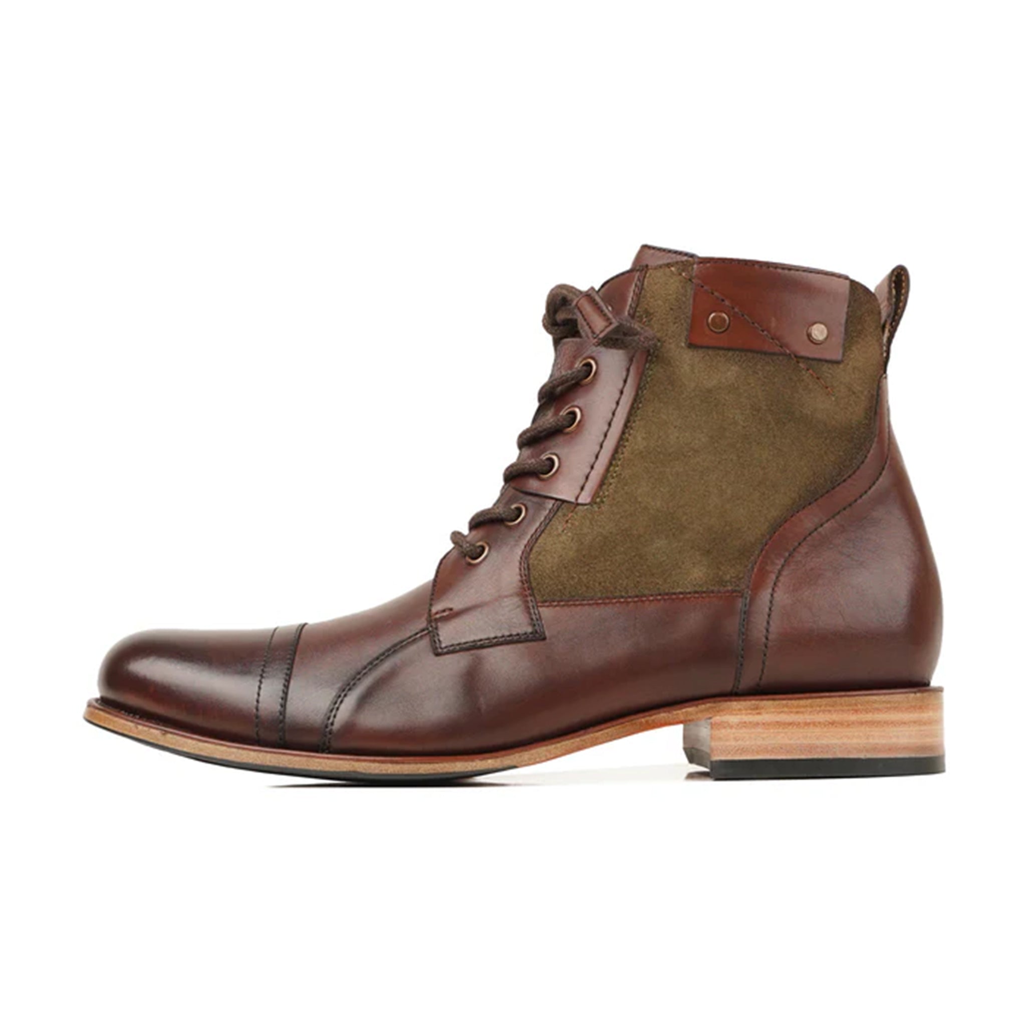 Brunetto Two Tone Military Inspired Boots By Marvel Leather Pakistan 