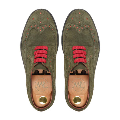 Bruno Suede Brogue Derby Shoes Top View by Marvel Leather