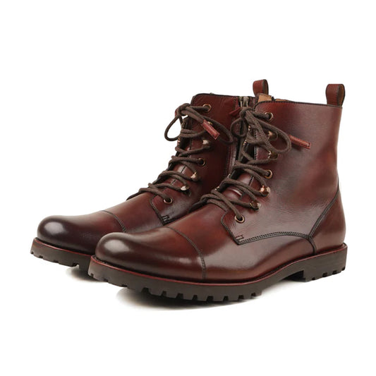 Rivaro Heritage Cap Toe Boots Display By Marvel Leather Pakistan. Shipping Worldwide