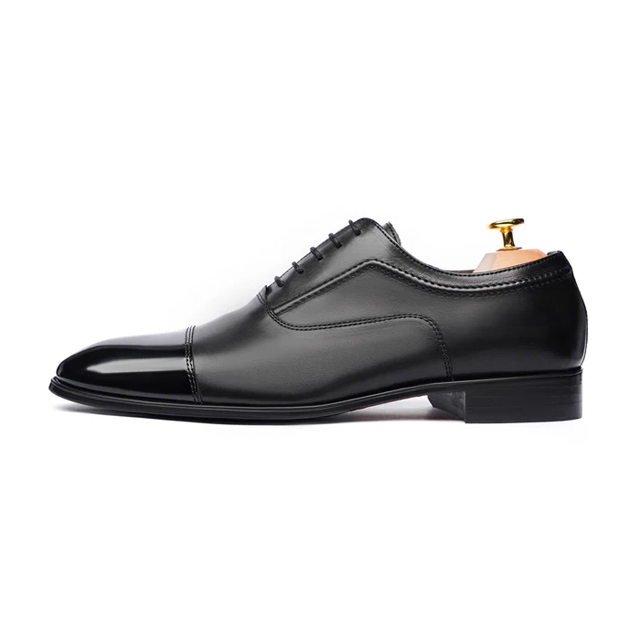 Callisto Classic Black Oxford Dress Shoes Side By Marvel Leather
