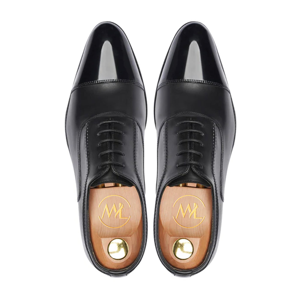 Callisto Classic Black Oxford Dress Shoes Top By Marvel Leather