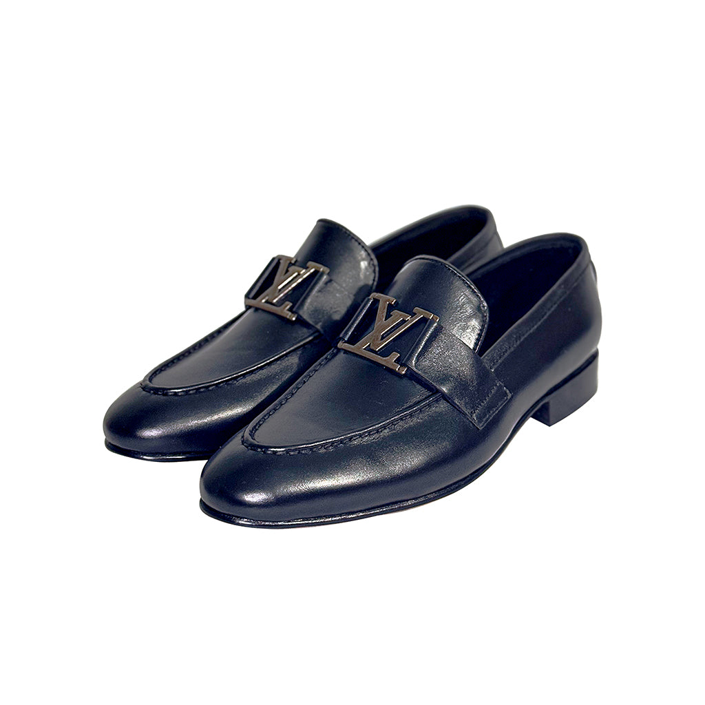 Marvel Leather Edgar Buckle Loafers handmade black leather shoes