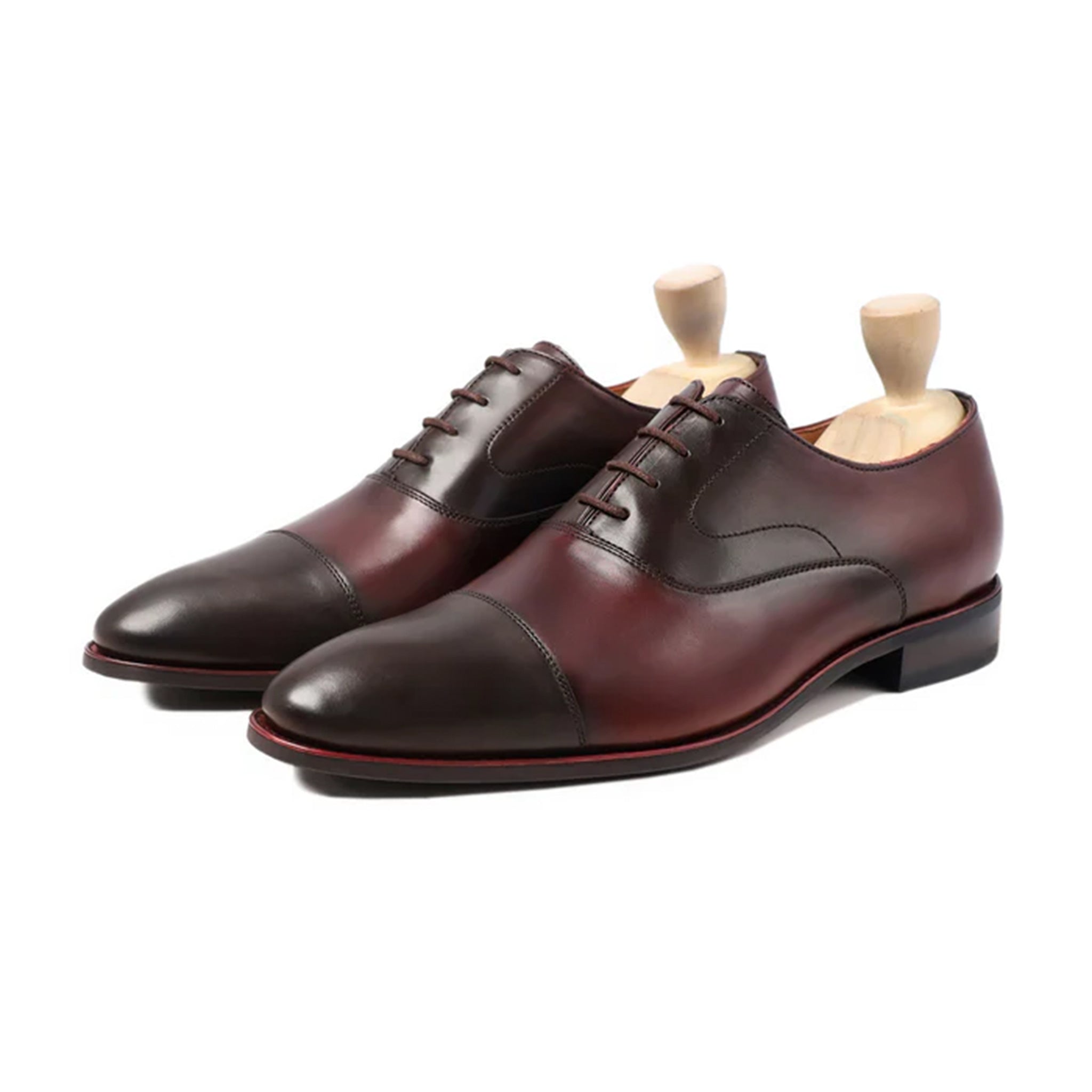 Elio dual tone oxford dress shoes front view – Marvel Leather