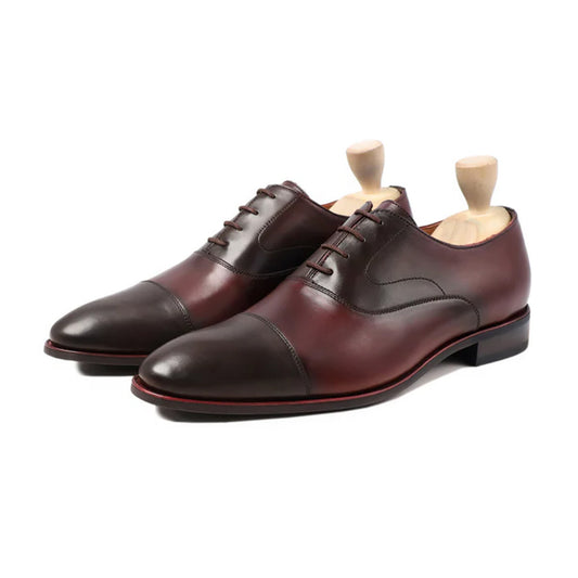 Elio dual tone oxford dress shoes front view – Marvel Leather