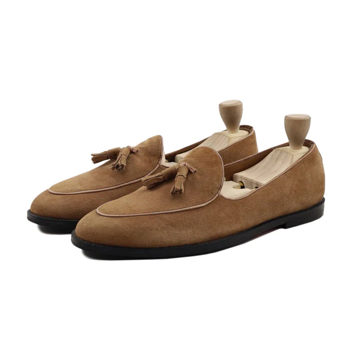 Emmerick Soft Suede Tassel Loafers Front by Marvel Leather