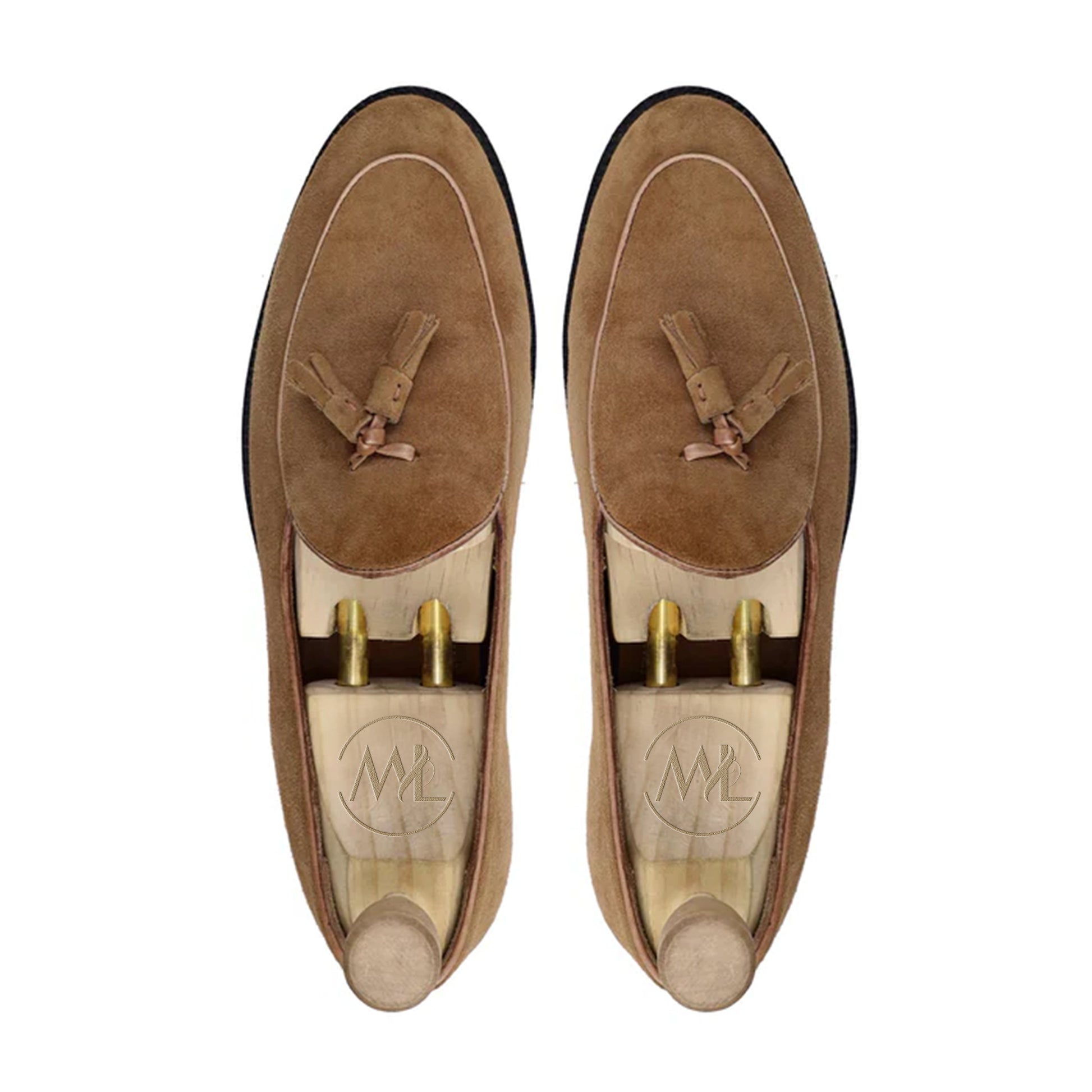 Emmerick Soft Suede Tassel Loafers Top by Marvel Leather 