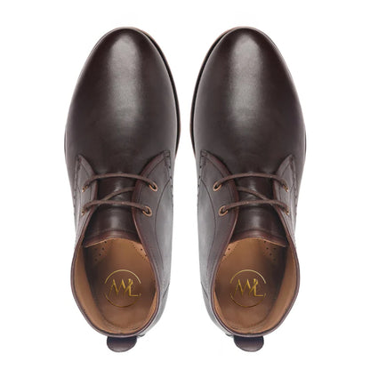 Enrico Brown Leather Chukka Boots Top View By Marvel Leather 