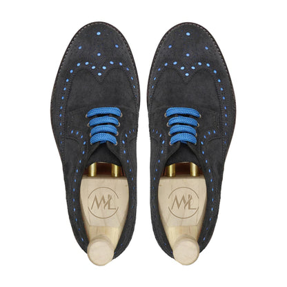 Luca Suede Brogue Derby Shoes Top View By Marvel Leather