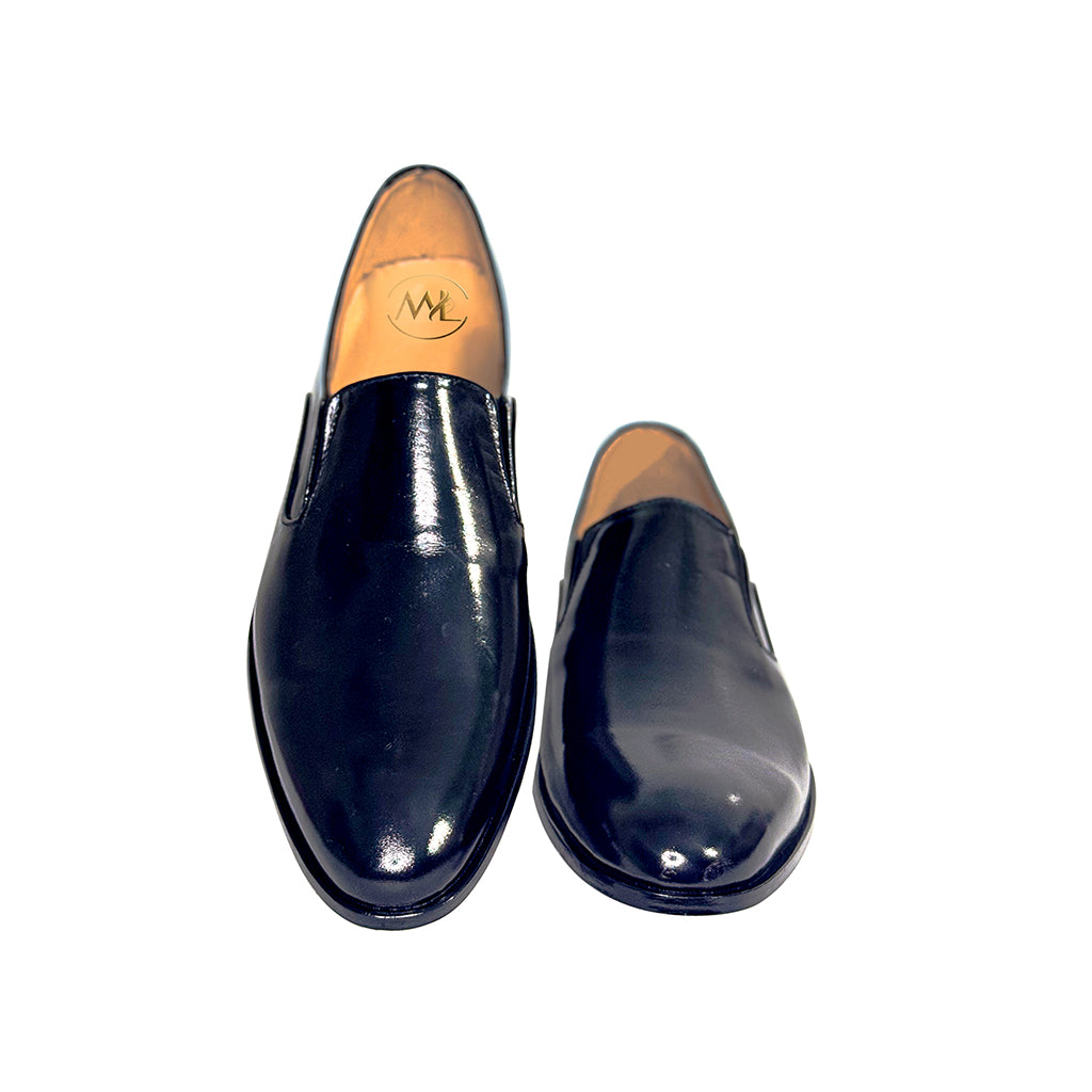 Marvel Leather handmade black slip on leather shoes pair