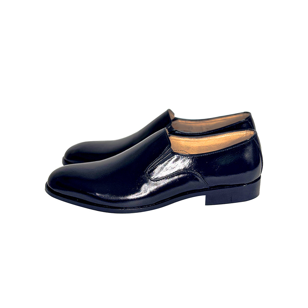 Marvel Leather Lucien glossy leather slip on shoes side view