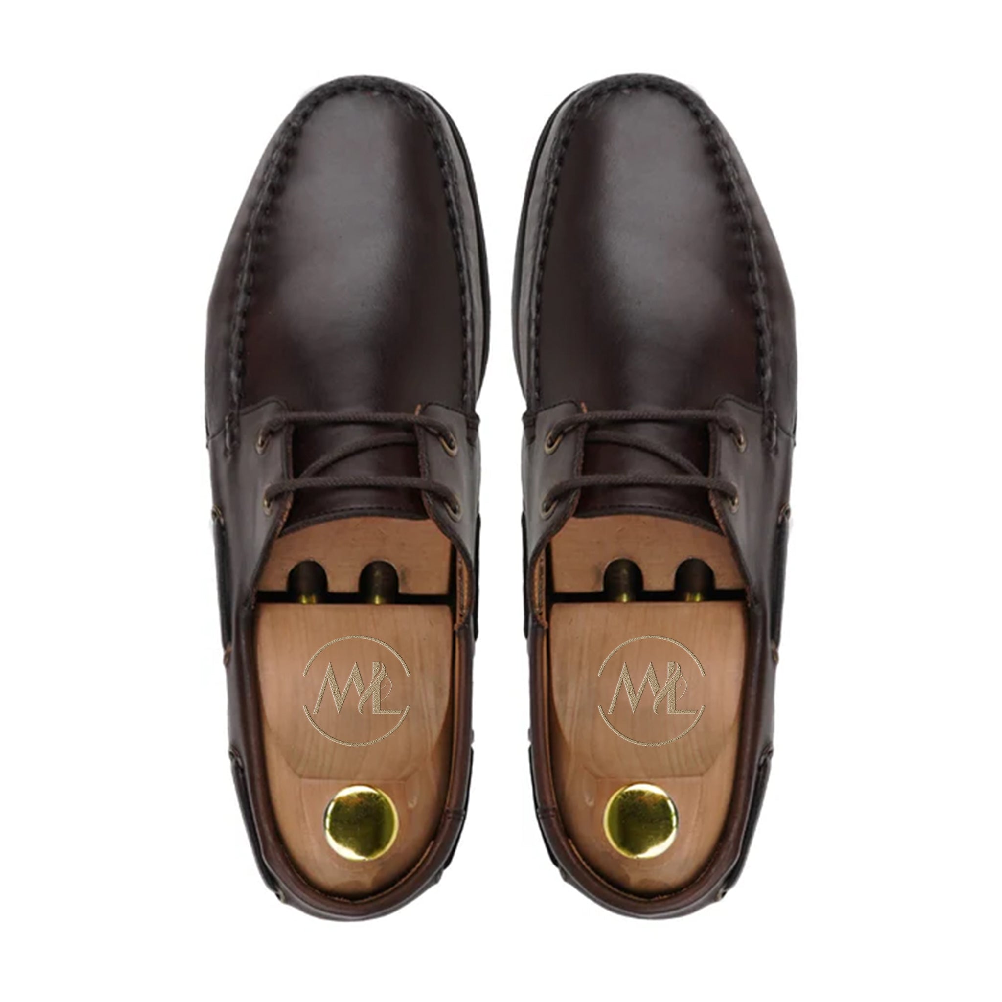 Marco Classic Leather Boat Shoes Top View By Marvel Leather