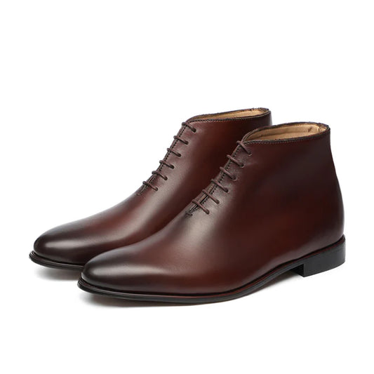 Maurizio Brown Leather Dress Boots Front By Marvel Leather