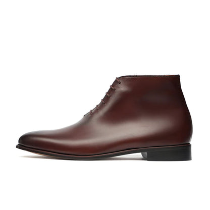 Maurizio Brown Leather Dress Boots Side By Marvel Leather