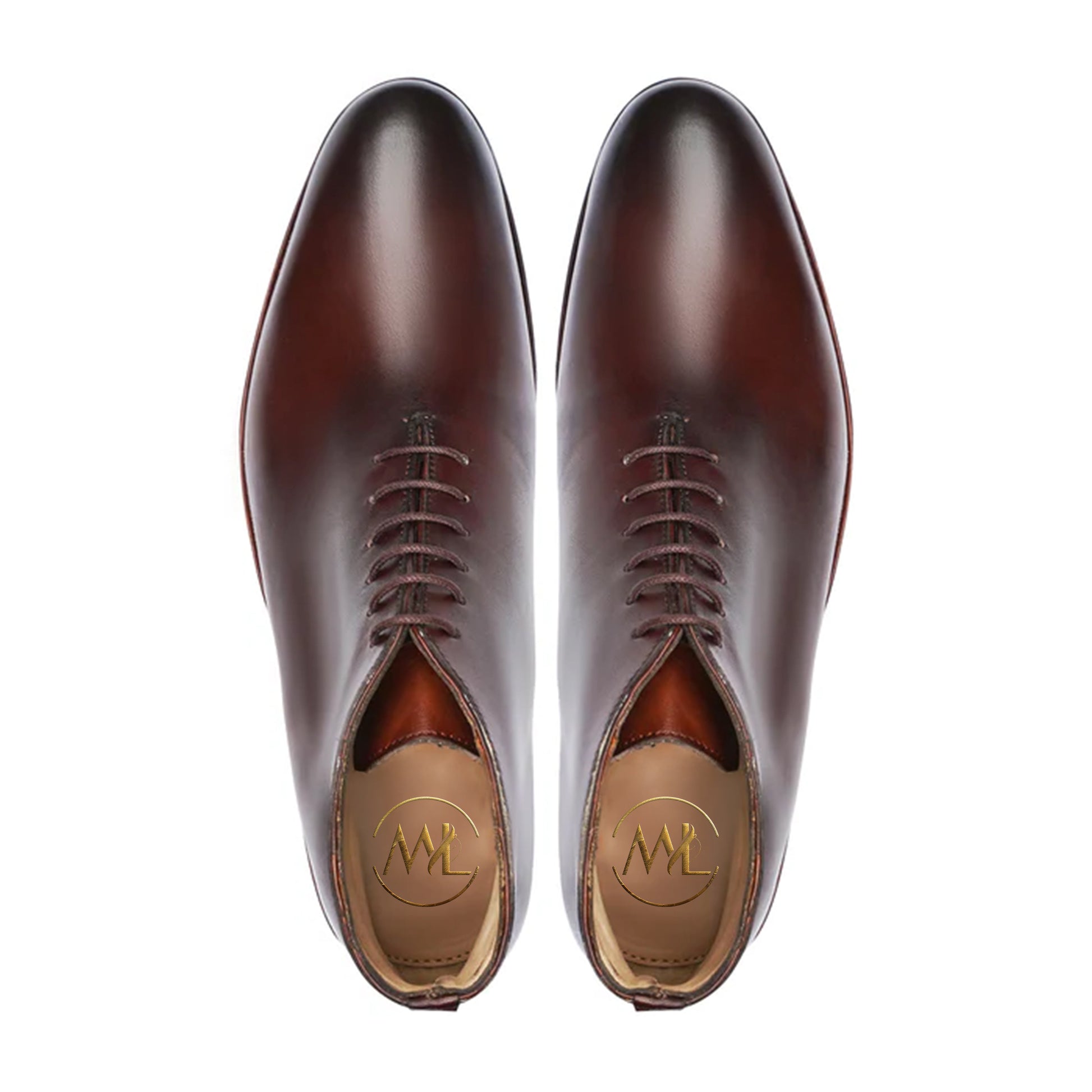 Maurizio Brown Leather Dress Boots Top View By Marvel Leather