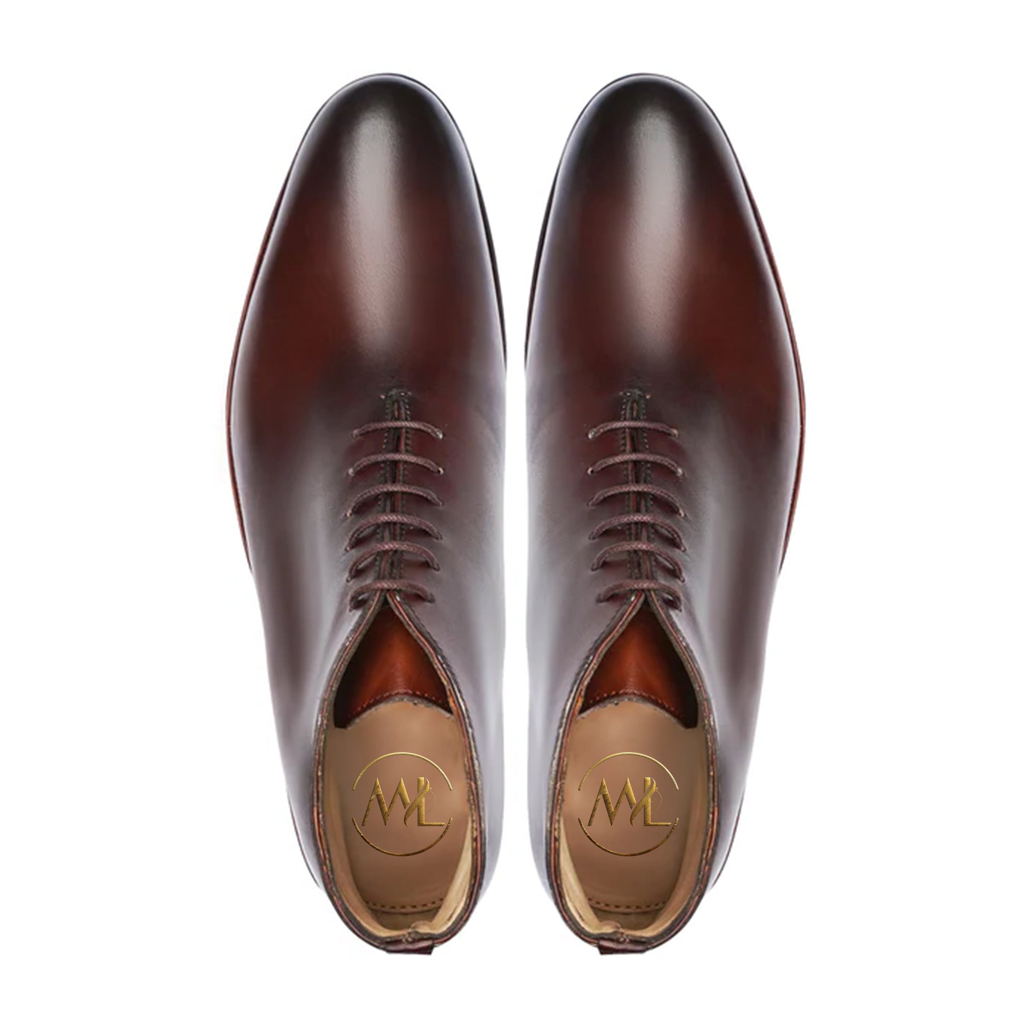 Maurizio Brown Leather Dress Boots Top View By Marvel Leather