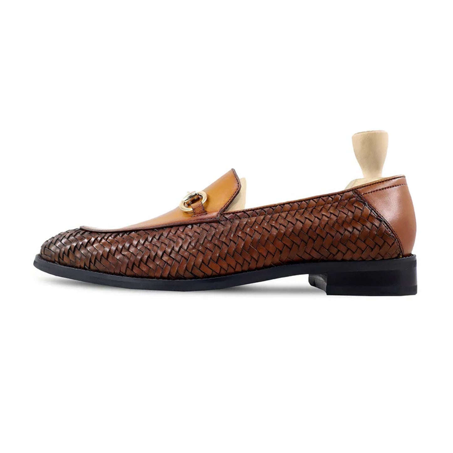 Otmar Woven Dual Tone Horsebit Loafers Side By Marvel Leather 