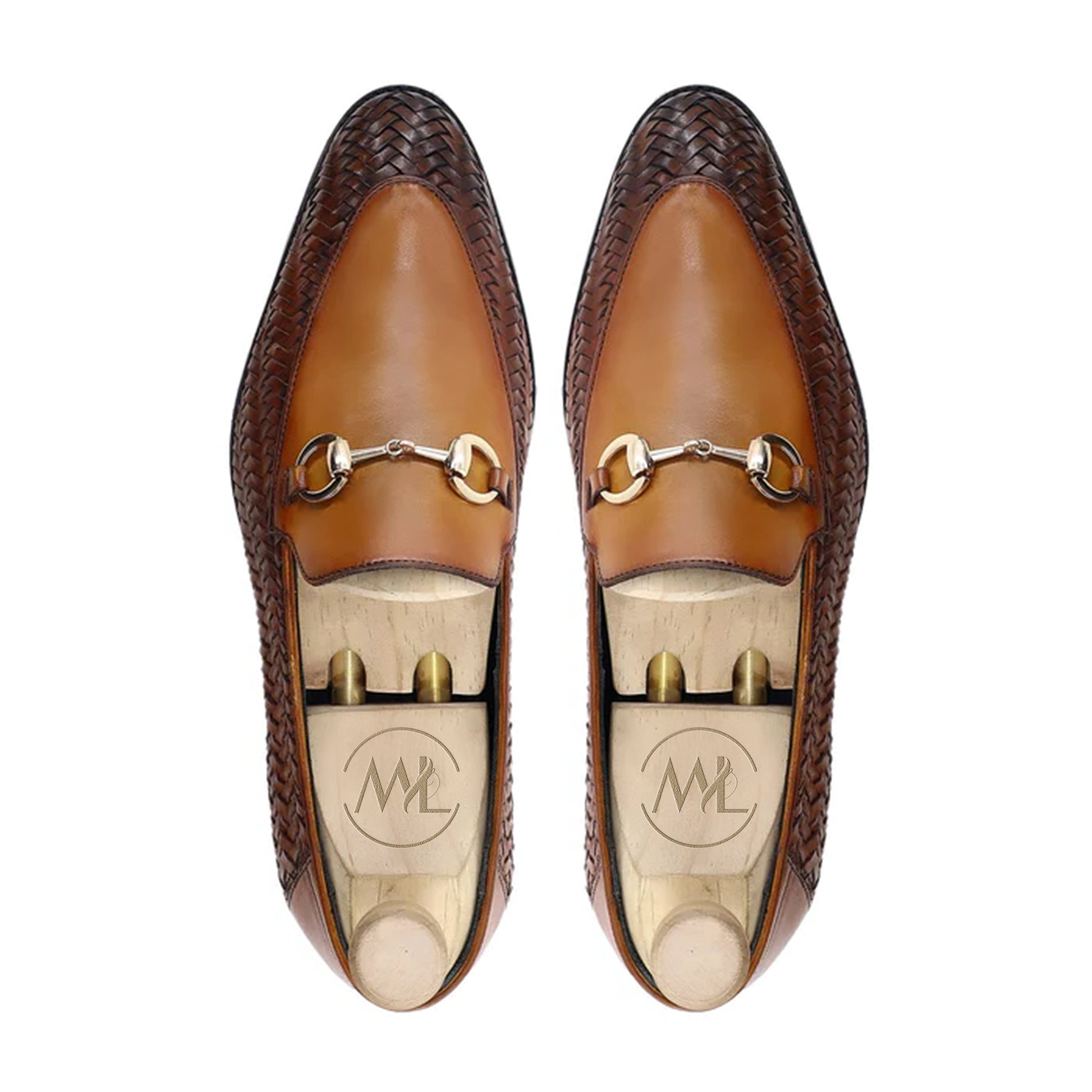 Otmar Woven Dual Tone Horsebit Loafers Top By Marvel Leather 