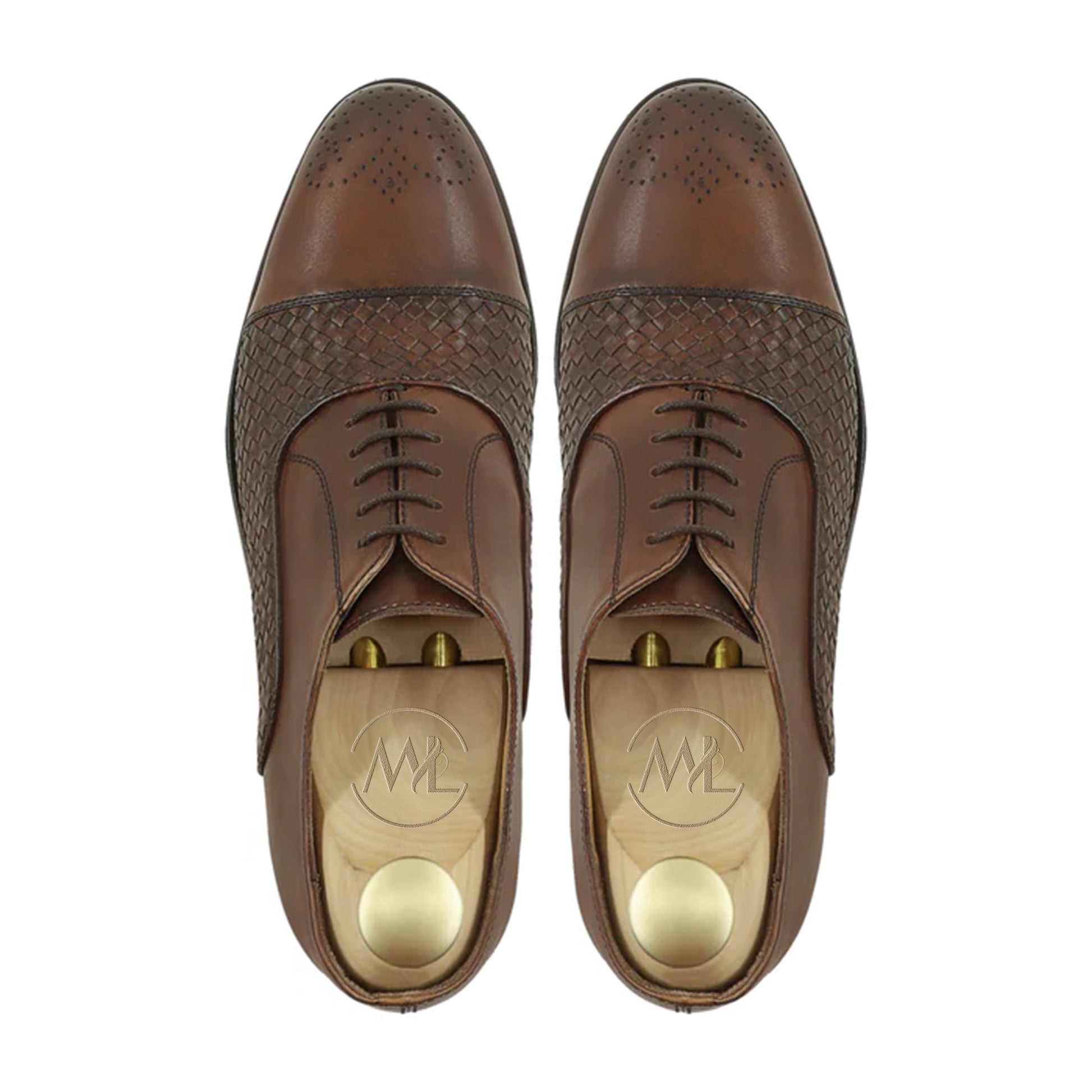 Romelio Woven Leather Cap-Toe Oxfords | Handmade, MTO Shoes PAK/UK 12 | US 13 | EU 46 Romelio Woven Leather Cap-Toe Oxfords | Handmade, MTO Shoes PAK/UK 12 | US 13 | EU 46
