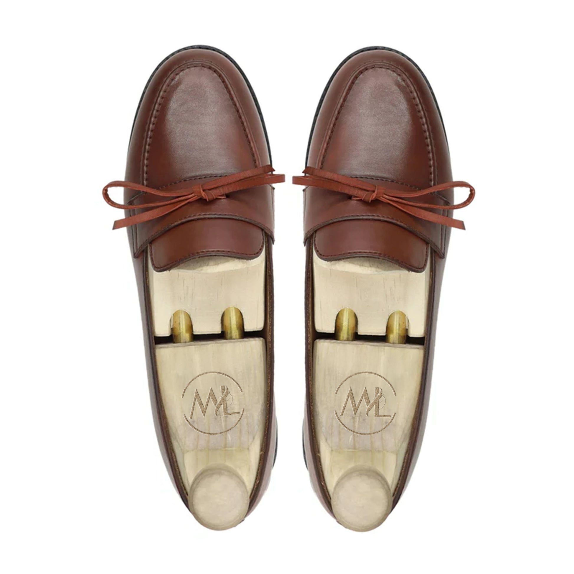 Sabrina Bow Tie Leather Loafers Top Shot