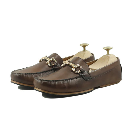 Sebastien Horsebit Moc Toe Leather Loafers by Marvel Leather – Premium Handmade Loafers