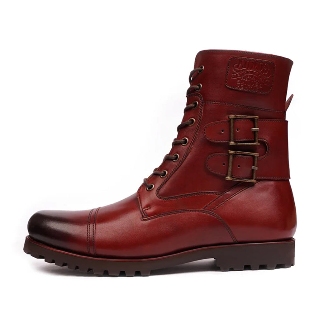 Browse Marvel Leather's Fiorenzo Double Buckle Combat Boots For Men By Marvel Leather 