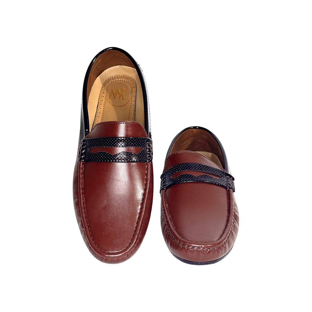 Spencer Dual Tone Leather Penny Loafers Top - Marvel Leather