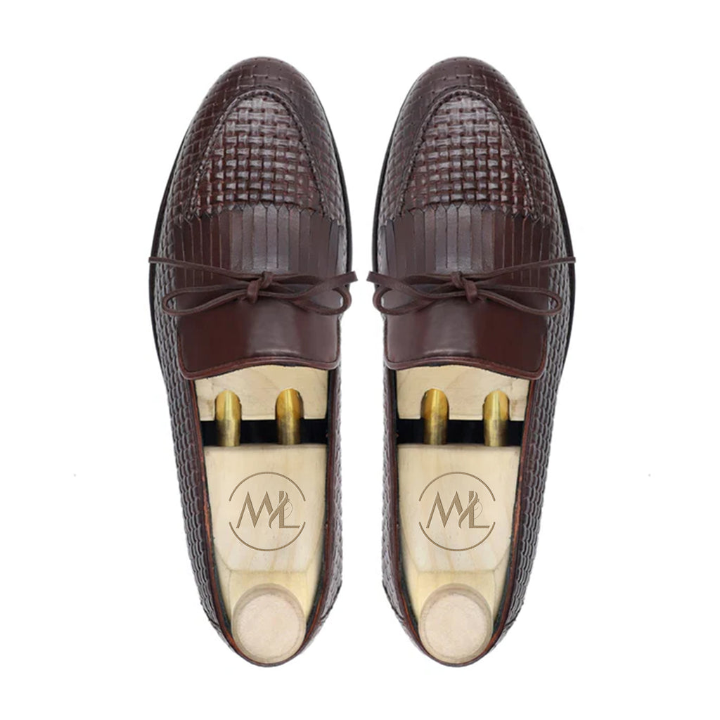 Top angle of Dante luxury handmade leather loafers – Marvel Leather