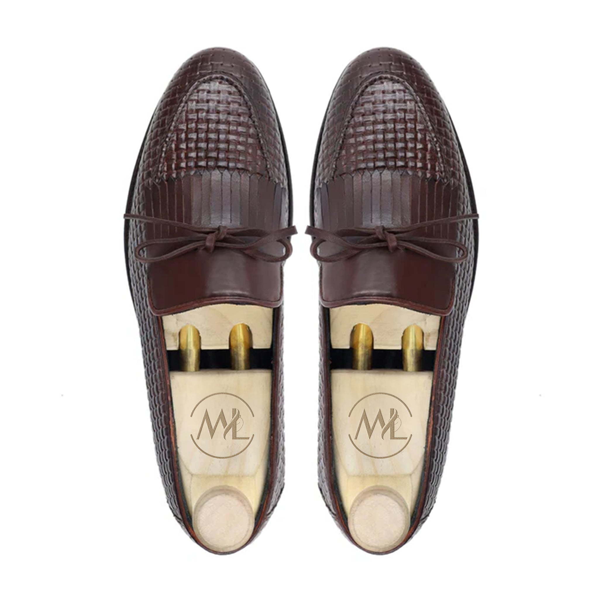 Top angle of Dante luxury handmade leather loafers – Marvel Leather
