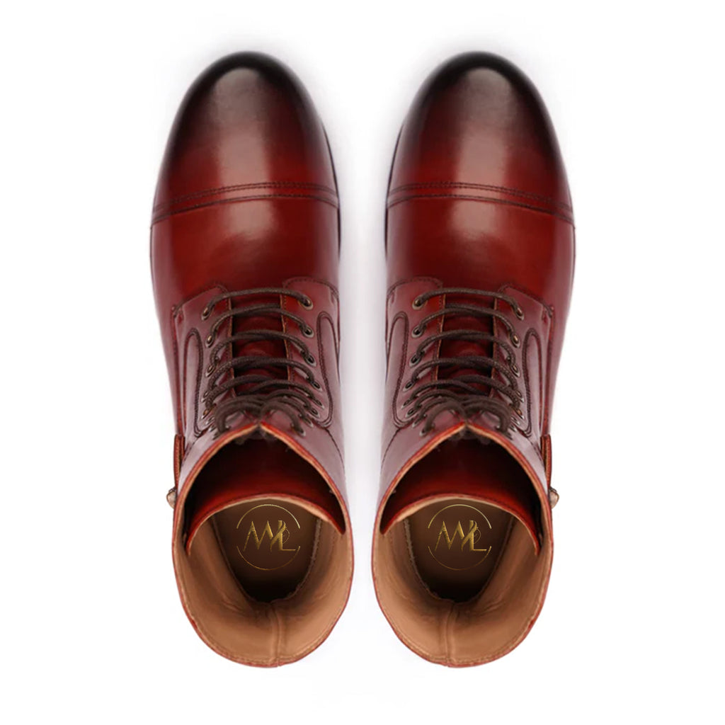 Luxury Brand on the go Fiorenzo Double Buckle Combat Boots For Men by Marvel Leather. Shipping Worldwide 