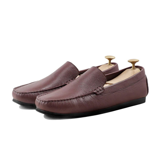 Toscano Classic Leather Loafers Front View By Marvel Leather