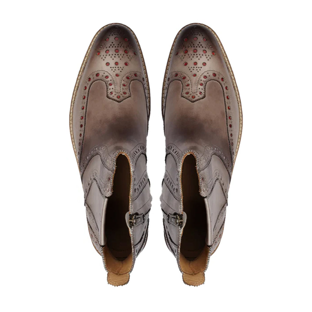 Valentino Two Tone Brogue Chelsea Boots Top View