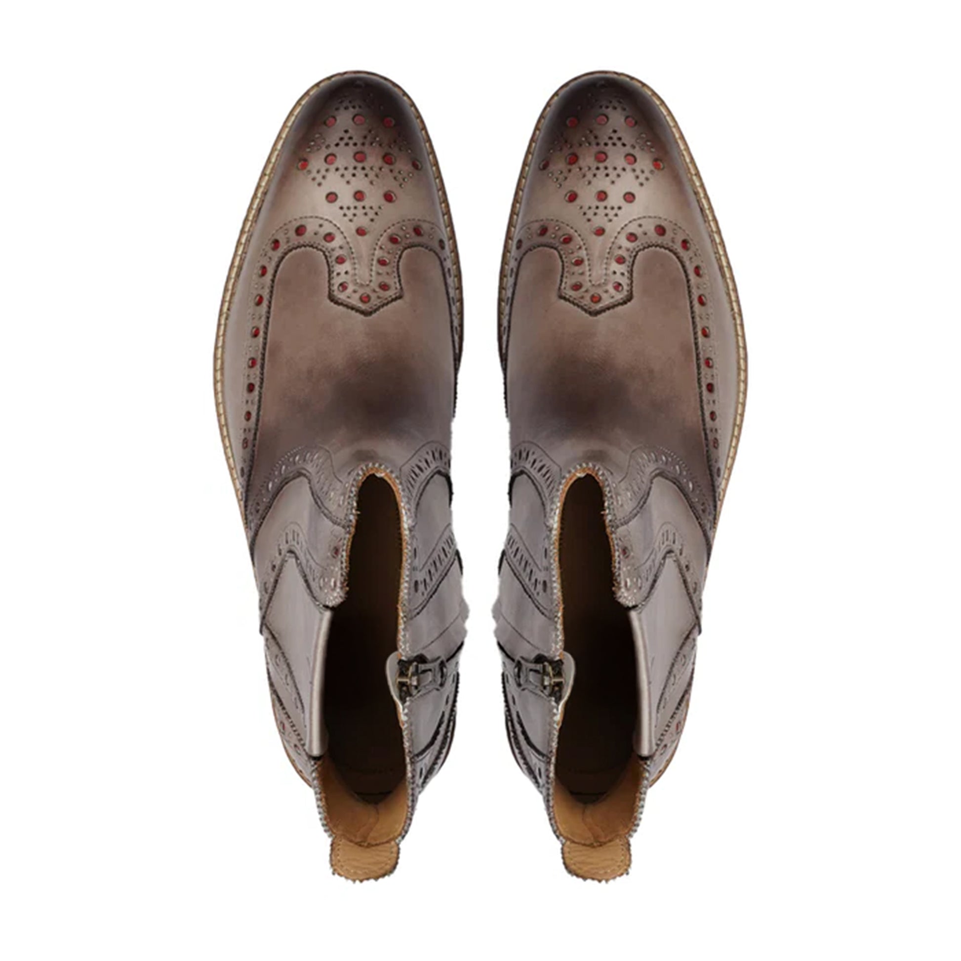 Valentino Two Tone Brogue Chelsea Boots Top View