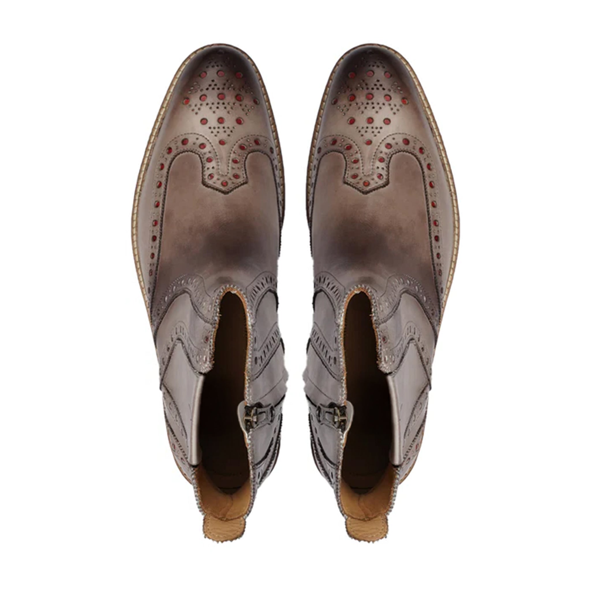 Valentino Two Tone Brogue Chelsea Boots Top View